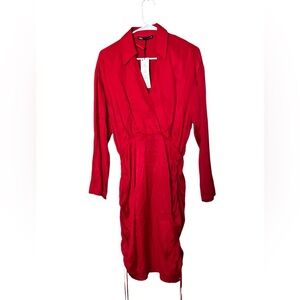 NWT Zara Driped Satin Dress Size S